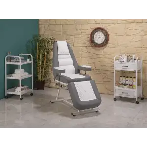 Anka Sırt ve Ayak Kısmı Hareketli Koltuk Gri - Beyaz | Estetik Tasarım ve Dayanıklı Yapı 2204