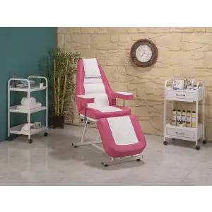 Anka Sırt ve Ayak Kısmı Hareketli Koltuk Pembe - Beyaz | Estetik Tasarım ve Dayanıklı Yapı 2203