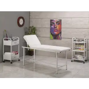 Basic Katlanır Ayaklı Bakım Masası Beyaz | Dayanıklı Gövde Yapısı ve Ayarlanabilir Sırt Bölümü 3001