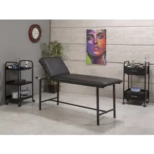 Basic Katlanır Ayaklı Bakım Masası Siyah | Dayanıklı Gövde Yapısı ve Ayarlanabilir Sırt Bölümü 3002