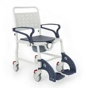 Comfort Plus Banyo ve Tuvalet Sandalyesi Lacivert | Plastik Gövde, Lazımlıklı, Frenli Tekerlekli DM-8088A