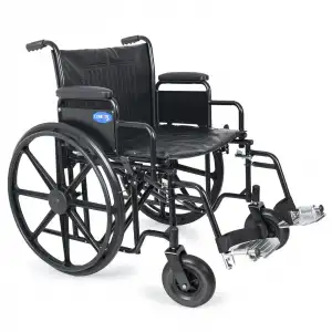 Comfort Plus Tekerlekli Sandalye | XXL 60 cm Genişlik, Refakatçi Frenli, Çelik Gövde, 180 Kg Taşıma Kapasitesi DM-312