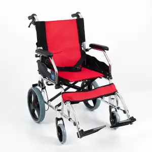 Comfort Plus Transfer Tekerlekli Sandalye Kırmızı | Eloksal Kaplı Alüminyum Şase, Katlanabilir Yapı, Refakatçi Frenli, KY863LABJ-A12