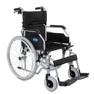 Comfort Plus Tekerlekli Sandalye Beyaz | 45 cm Oturma Genişliği, Alüminyum Gövde, Refakatçi Frenli, Sırt Kırılmalı DM-321
