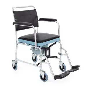 Comfort Plus Tuvaletli Tekerlekli Sandalye | Nikelaj Kaplama Çelik Şase, Ayarlanabilir Ayaklık KY689