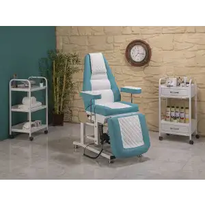 Elegance 3 Motorlu Elektrikli Koltuk Turkuaz - Beyaz | Elektrikli, Kumandalı, Ayarlanabilir 2512