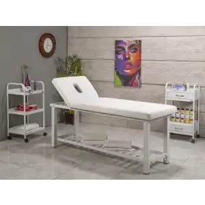 Elit Ekstra Sağlam Sırt Hareketli Bakım Ve Masaj Masası Beyaz | Ayarlanabilir Sırt Mekanizmalı 3231