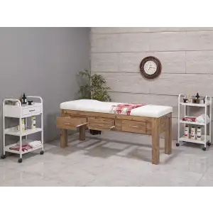 Foça Ahşap Bakım Masası Atlantik | Melamin Gövdeli 3 Çekmeceli Leke Tutmaz Döşemeli Dayanıklı 3506