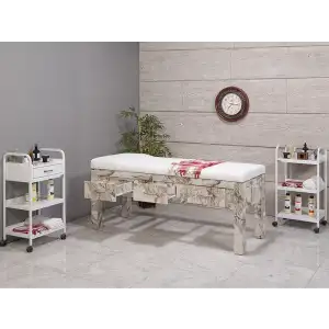 Foça Ahşap Bakım Masası Efes | Melamin Gövdeli 3 Çekmeceli Leke Tutmaz Döşemeli Dayanıklı 3504