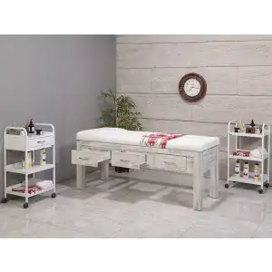 Foça Ahşap Bakım Masası Kristal | Melamin Gövdeli 3 Çekmeceli Leke Tutmaz Döşemeli Dayanıklı 3505