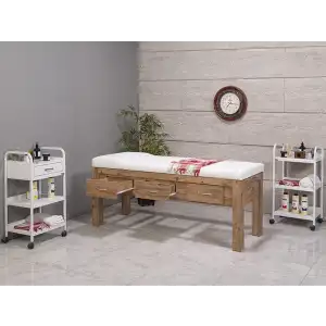 Foça Ahşap Bakım Ve Masaj Masası Atlantik | Yüz Koyma Yerli, Dayanıklı Ahşap Kasa, 3 Çekmeceli 3512