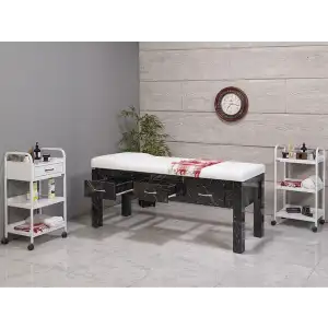 Foça Ahşap Bakım Ve Masaj Masası Bendir | Yüz Koyma Yerli, Dayanıklı Ahşap Kasa, 3 Çekmeceli 3515