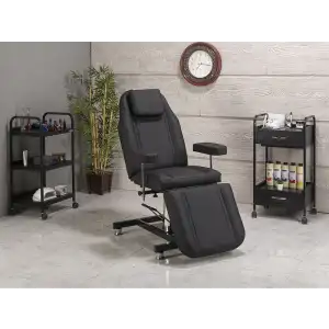 Hisar Hidrolikli Koltuk Klasik Siyah | Yükseklik Ayarlı, Sedye Pozisyonlu 2402