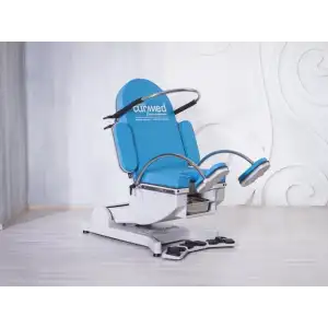 Jinekoloji ve Doğum Masası Mavi | Motorlu Yükseklik, Trendelenburg ve Ergonomik Destekli TM-A 1027