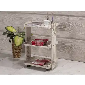 Natura Cihaz Taşıma Ve Setup Sehpası Efes | 3 Raflı Ahşap MDF Demonte Tasarım Model 4046