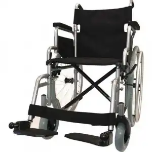 Poylin Manuel Tekerlekli Sandalye | Katlanabilir Sırtlı Çelik Şase, Bas-Çıkar Tekerlekli, Antibakteriyel Döşemeli P111