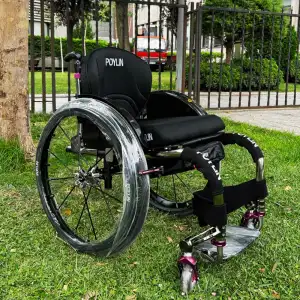Poylin Aktif Tekerlekli Sandalye Titanyum | Kişiye Özel Süper Hafif Tasarım, Dolgu Tekerlekli P153