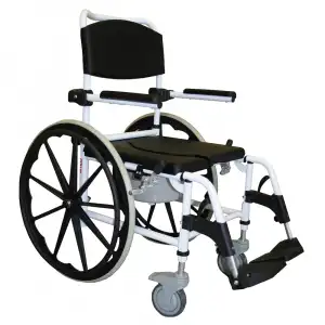 Poylin Banyo ve Tuvalet Sandalyesi | Alüminyum Gövde, Bas-Çıkart Tekerlekli, Hareketli Kolçaklı P617