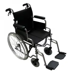 Poylin Refakatçi Frenli Manuel Tekerlekli Sandalye | Katlanabilir Çelik Şase, 35 cm Oturma Genişliği, Antibakteriyel Döşemeli P120