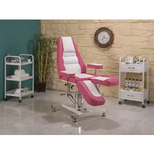 Royal-2 Sırt ve Ayak Kısmı Hareketli Koltuk Pembe - Beyaz | Konforlu ve Dayanıklı Tasarım 2423