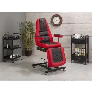 Royal-3 Sırt ve Ayak Kısmı Hareketli Koltuk Kırmızı - Siyah | Ekstra Yükseklik ve Dayanıklı 2436