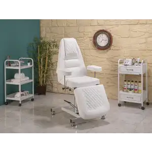 Royal Sırt ve Ayak Kısmı Hareketli Hidrolikli Koltuk Beyaz | Konforlu Ergonomik 2411