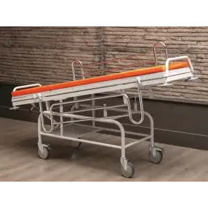 Turuncu Hasta Taşıma Sedyesi | Manuel Sırt Ayarlı, Trendelenburg ve Emniyet Kemerli TM-C3003