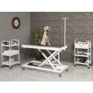 Veteriner Ameliyat Ve Operasyon Masası | Motorlu Yükseklik Hareketli, Paslanmaz Üst Tabla 6107