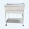 3 Çekmeceli Pansuman ve Cihaz Arabası | Paslanmaz Üst Tezgahlı, Antibakteriyel Metal Gövde, Antistatik Tekerlekli E-238