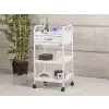 Dizayn Cihaz Taşıma ve Setup Sehpası Beyaz | Tek Çekmeceli, Metal Gövde ve Üç Raflı Tasarım 4003