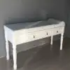 Ahşap Çekmeceli Muayene Masası Beyaz | El Yapımı, Ayarlanabilir ve Silinebilir Deri Kaplama