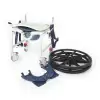 Comfort Plus Banyo ve Tuvalet Sandalyesi Lacivert | Soft Minderli, 4 Frenli Tekerlek, Paslanmaz Plastik Gövde DM-8088C
