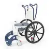 Comfort Plus Banyo ve Tuvalet Sandalyesi Lacivert | Soft Minderli, 4 Frenli Tekerlek, Paslanmaz Plastik Gövde DM-8088C
