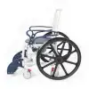 Comfort Plus Banyo ve Tuvalet Sandalyesi Lacivert | Soft Minderli, 4 Frenli Tekerlek, Paslanmaz Plastik Gövde DM-8088C