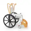 Comfort Plus Banyo ve Tuvalet Sandalyesi Turuncu | 6 Tekerlekli Soft Oturum, Bas-Çıkar Sistemli Çıkarılabilir Tekerlek, Paslanmaz Plastik Gövde DM-8088D