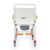 Comfort Plus Banyo ve Tuvalet Sandalyesi Turuncu | Soft Minderli, 4 Frenli Tekerlek, Paslanmaz Plastik Gövde DM-8088C