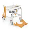 Comfort Plus Banyo ve Tuvalet Sandalyesi Turuncu | Soft Minderli, 4 Frenli Tekerlek, Paslanmaz Plastik Gövde DM-8088C