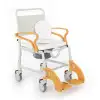Comfort Plus Banyo ve Tuvalet Sandalyesi Turuncu | Soft Minderli, 4 Frenli Tekerlek, Paslanmaz Plastik Gövde DM-8088C