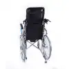 Comfort Plus Tuvaletli Tekerlekli Sandalye | Sırt Yatar, Ayak Kalkar, Nikelaj Kaplama Çelik Şase, Anti Tiper Tekerlekli, DY02608GC