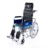 Comfort Plus Tuvaletli Tekerlekli Sandalye | Sırt Yatar, Ayak Kalkar, Nikelaj Kaplama Çelik Şase, Anti Tiper Tekerlekli, DY02609GC