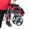 Comfort Plus Transfer Tekerlekli Sandalye Kırmızı | Eloksal Kaplı Alüminyum Şase, Katlanabilir Yapı, Refakatçi Frenli, KY863LABJ-A12