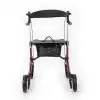 Comfort Plus Rolatör Yürüteç Bordo | Alüminyum Şase, Katlanabilir Frenli 8 Tekerlekli, Oturaklı ve Sepetli Lux Model, Spirit-X3