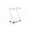 İron Cihaz Taşıma ve Setup Sehpası Beyaz | Z Tipi Metal Gövdeli İki Raflı Profesyonel Sehpa 4021