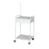 Serum Askılıklı ve Çekmeceli Cihaz Arabası | Metal Gövde, Antibakteriyel Boyalı, Antistatik Tekerlekli E-233/A