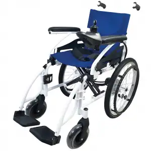 Poylin P200C Katlanabilir Çocuk Akülü Tekerlekli Sandalye Mavi | Katlanabilir Çelik Gövde, Elektromanyetik Fren, 120 kg Kapasite