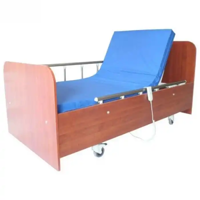 2 Motorlu Ahşap Hasta Karyolası | Ev Tipi, Bazalı ve Konforlu Tasarım ile Güvenli Kullanım