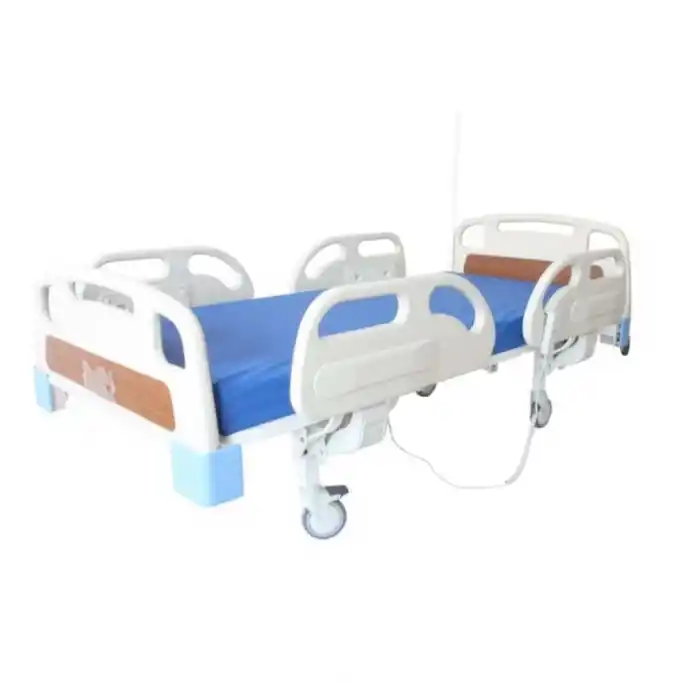 2 Motorlu Hastane Tipi Hasta Karyolası Full ABS | Komple Set, 10 cm Yatak ve Serum Askısı Dahil