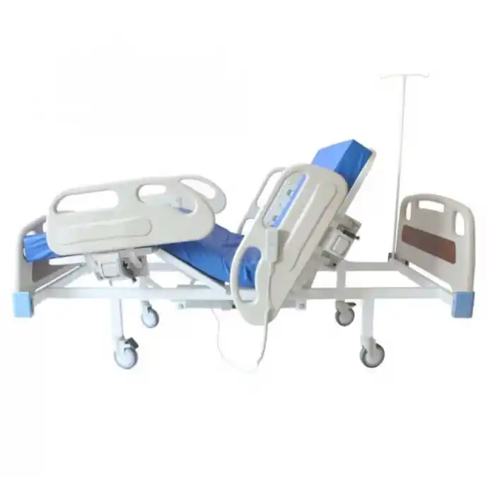2 Motorlu Hastane Tipi Hasta Karyolası Full ABS | Komple Set, 10 cm Yatak ve Serum Askısı Dahil