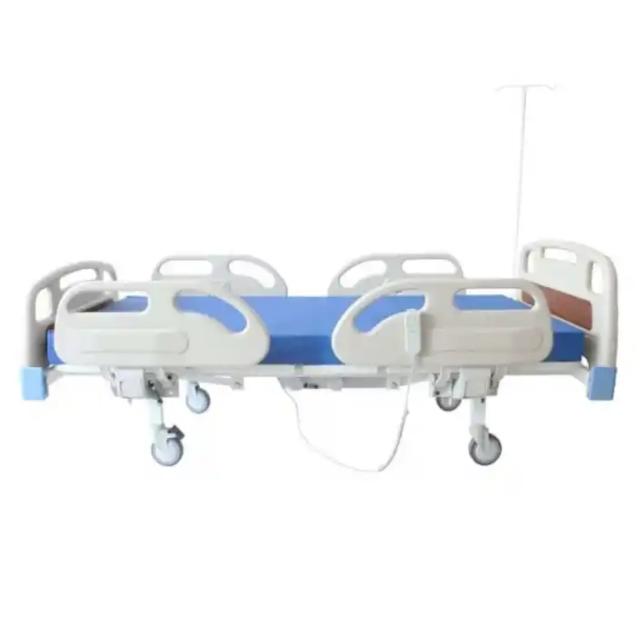 2 Motorlu Hastane Tipi Hasta Karyolası Full ABS | Komple Set, 10 cm Yatak ve Serum Askısı Dahil
