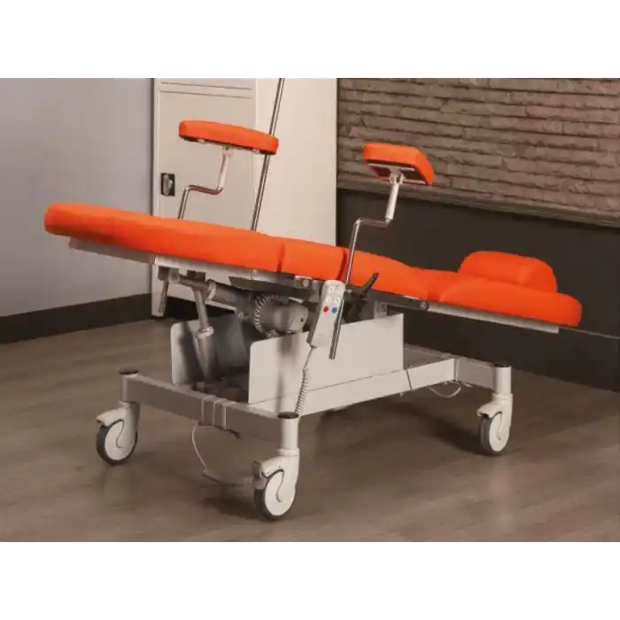 2 Motorlu Kan Alma Koltuğu Turuncu | Motorlu Sırt ve Ayakucu Ayarlı, Ergonomik Destekli TM-A 1022